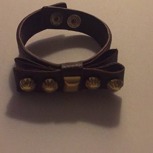 Gold & brown leather bow bracelet Sale 3 for $20 sale